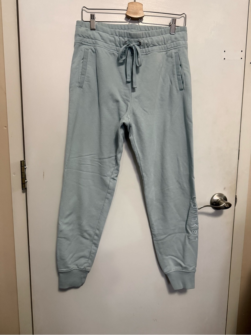 Calvin Klein Pale Blue Drawstring Joggers - size S